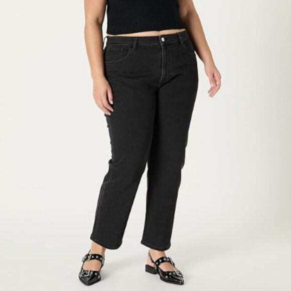 The Drop Denim - The Drop Women's Straight Leg Black Jeans, 36, Plus Size Dark Academia Blokecore